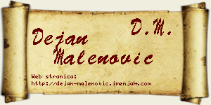 Dejan Malenović vizit kartica